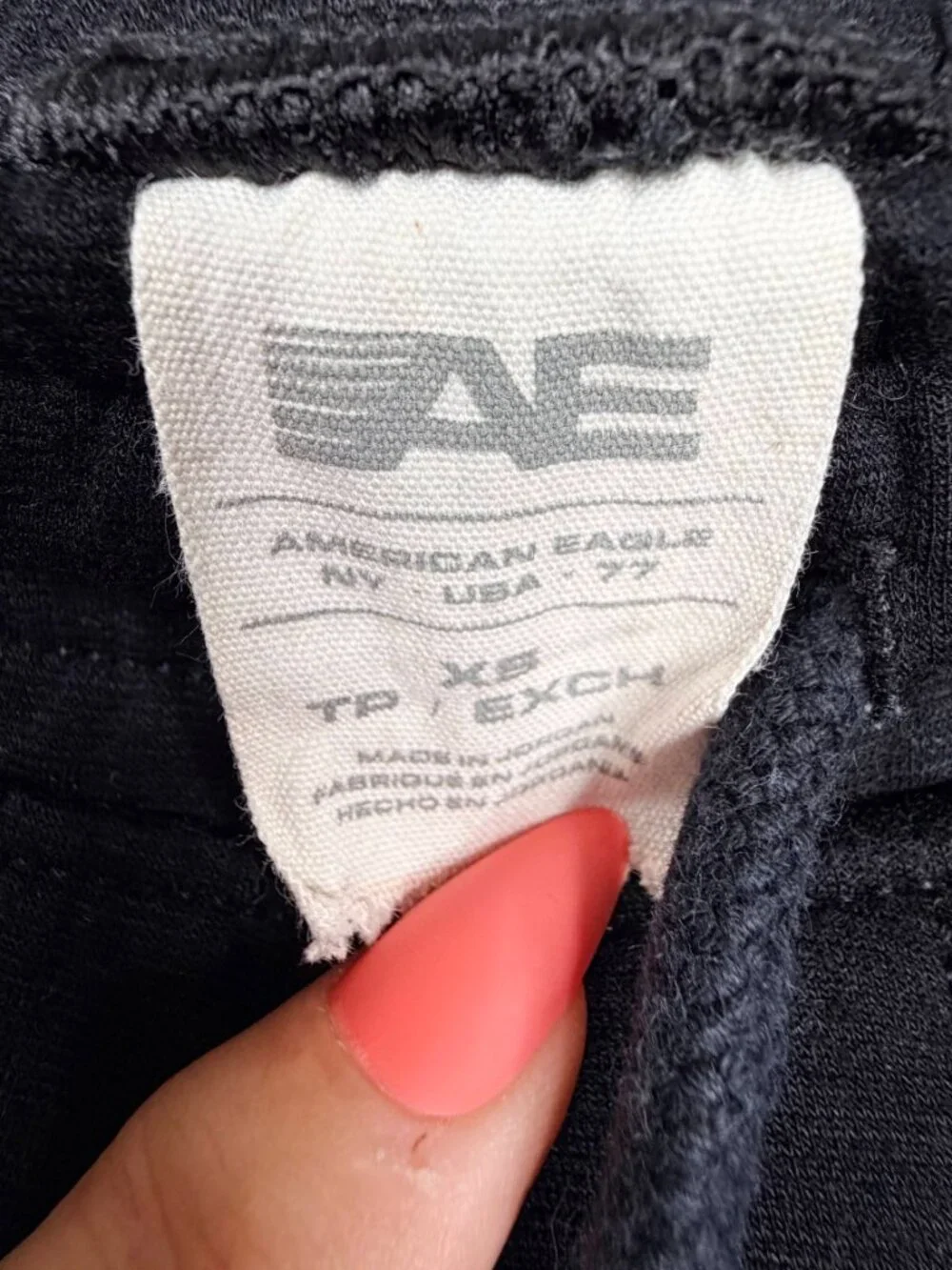 2/$30 American Eagle Outfitters Joggers Zip Pocket Black XS #A3267